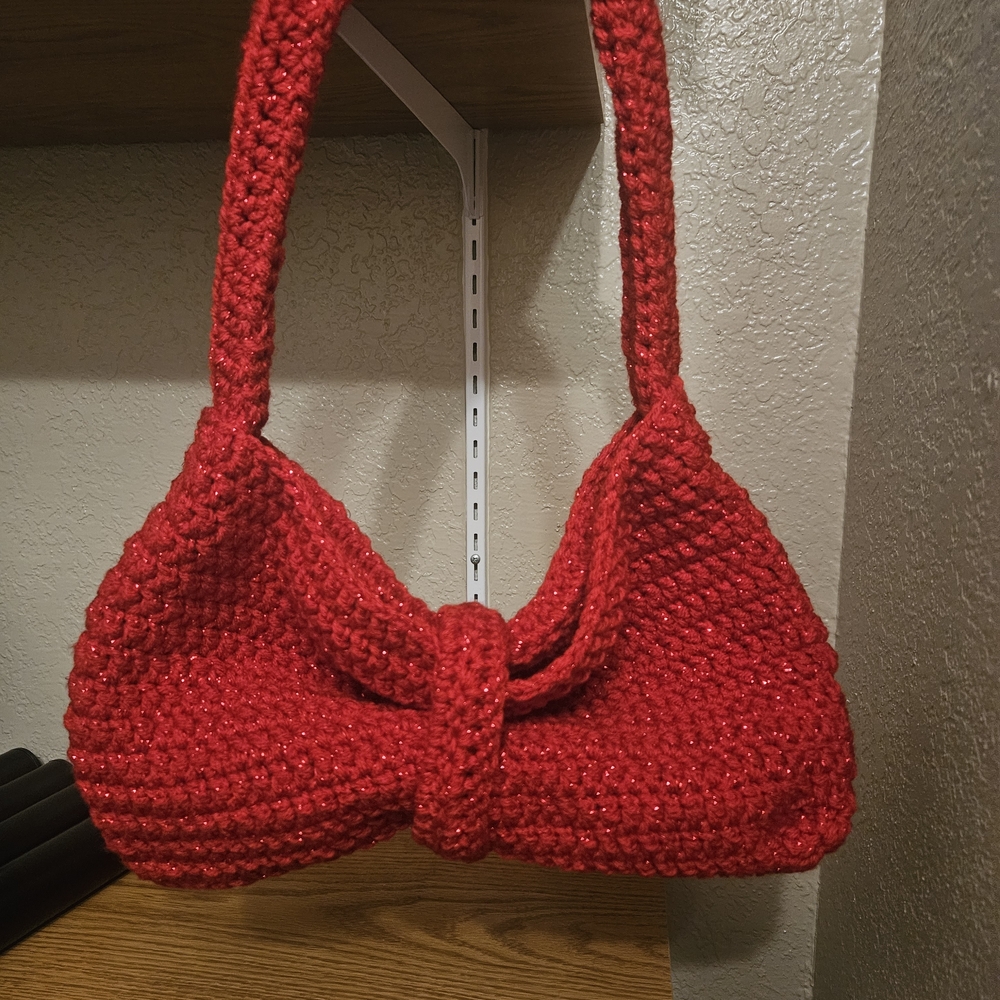 Elegant Red Handcrafted Women's Bag